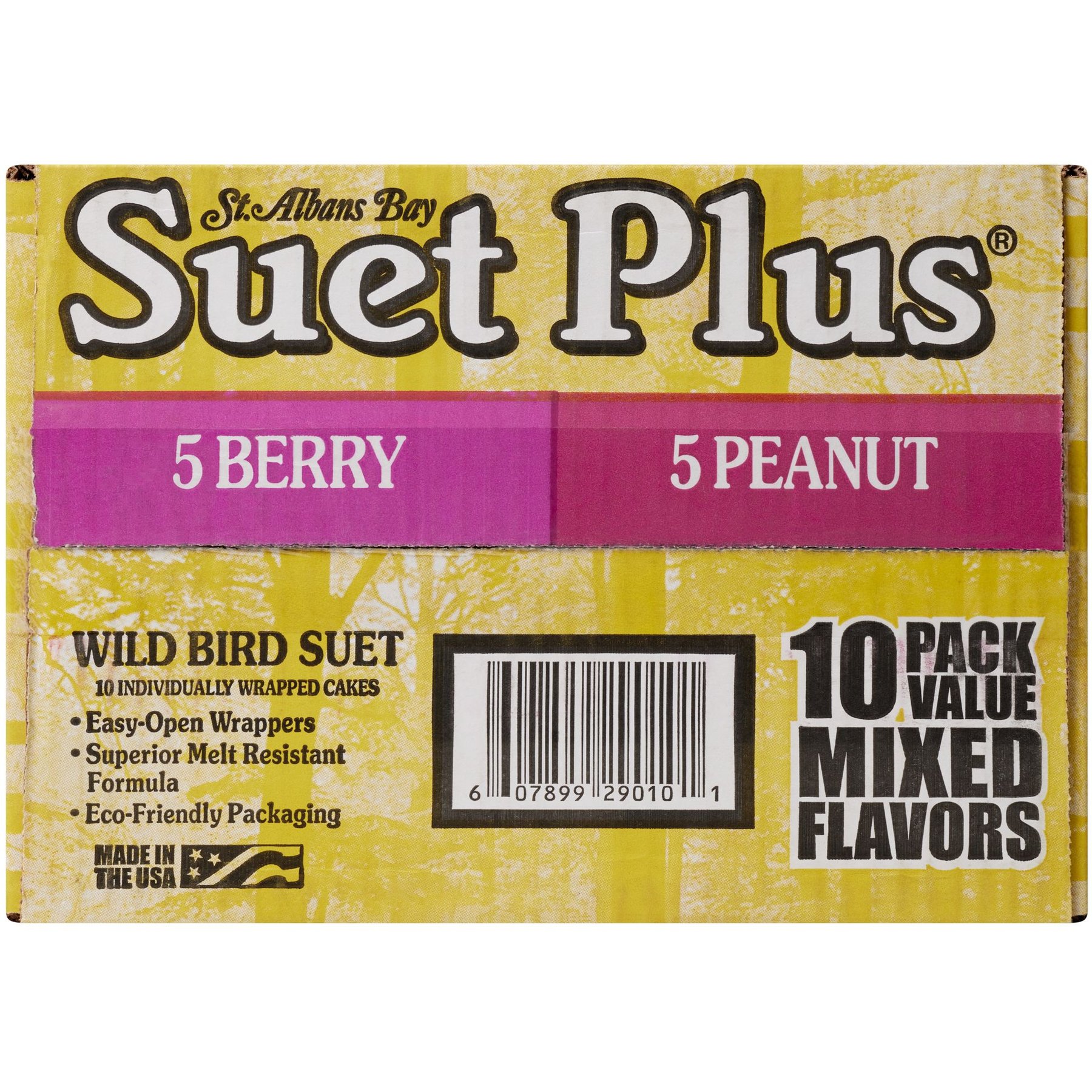 St. Albans Bay Suet Plus Berry & Peanut Suet Wild Bird Food, case of 30