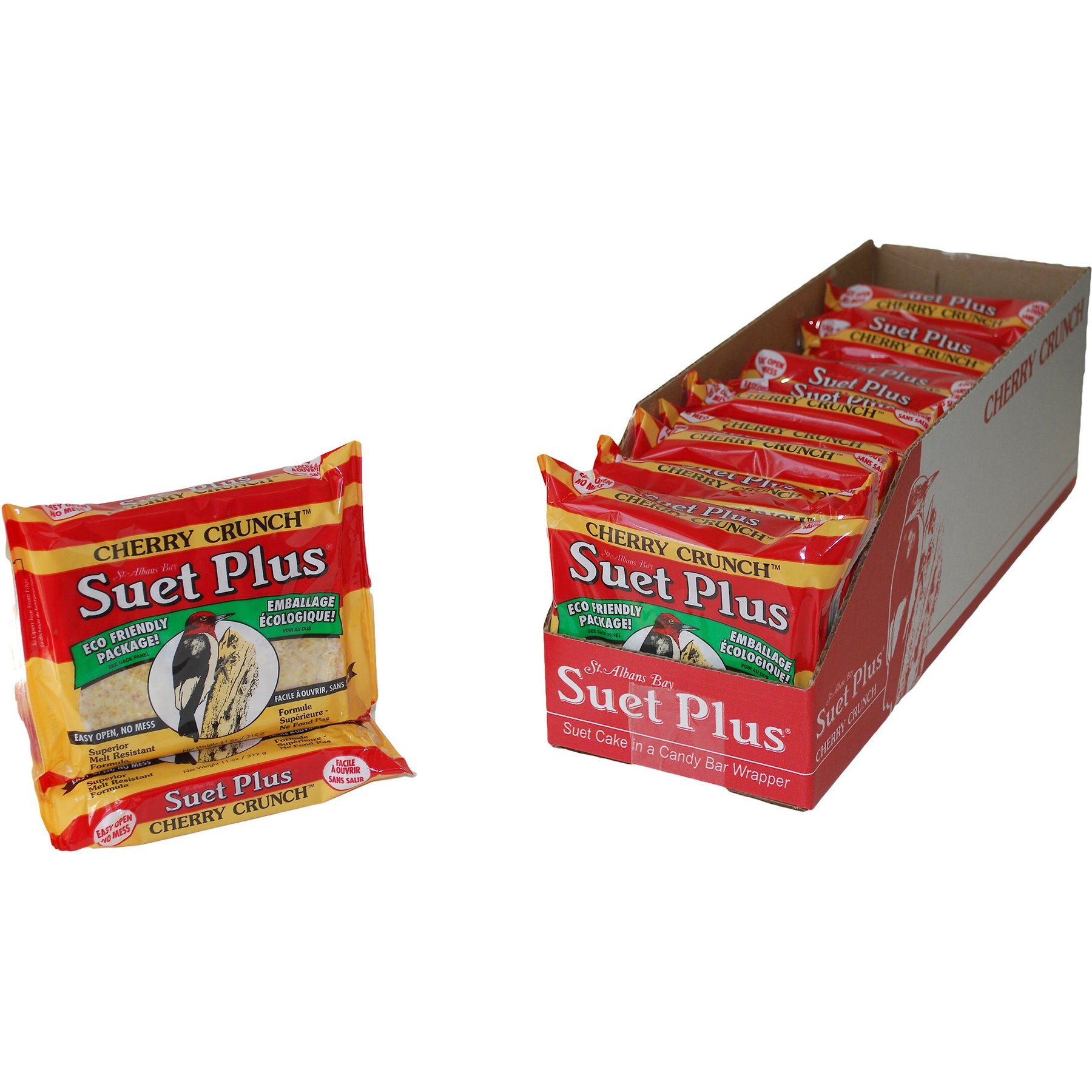 St. Albans Bay Suet Plus Cherry Crunch Suet Wild Bird Food, case of 12
