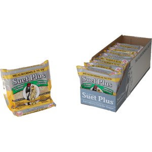 St. Albans Bay Suet Plus Mealworms & Nuts Suet Wild Bird Food, case of 12