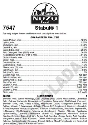 Show full view: Stabul 1 Equine Diets Pina Colada Low Sugar & Low Starch Horse Feed, 40-lb bag slide 3 of 4