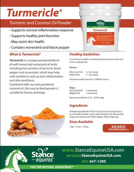 Show full view: Stance Equitec Turmericle Powder Dog Supplement, 1-lb slide 3 of 4