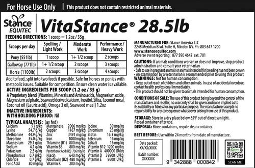 Show full view: Stance Equitec VitaStance Equitec Powder Horse Supplement, 28.5-lb slide 2 of 4