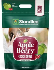 Standlee Premium Cookie Cubes Low Starch, Low Sugar Apple Berry Horse Treats, 5-lb bag