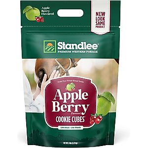 Standlee Premium Cookie Cubes Low Starch, Low Sugar Apple Berry Horse Treats, 5-lb bag