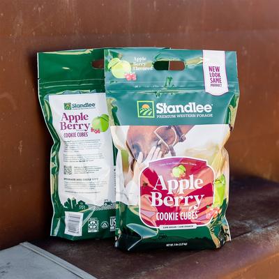 Show full view: Standlee Premium Cookie Cubes Low Starch, Low Sugar Apple Berry Horse Treats, 5-lb bag slide 4 of 5