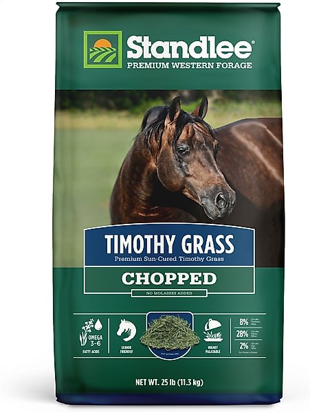 Show full view: Standlee Premium Timothy Grass Chopped Forage Horse Feed, 25-lb bag slide 1 of 8