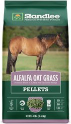 Standlee Premium Western Forage Alfalfa Oat Grass Hay Pellets Horse Feed, 40-lb bag