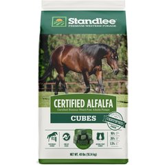 Standlee Premium Western Forage Certified Alfalfa Hay Cubes Horse Feed, 40-lb bag