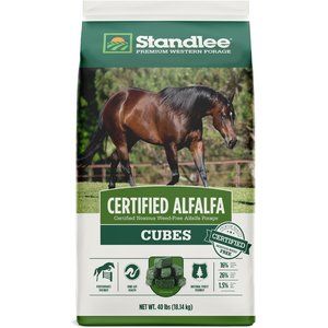 Standlee Premium Western Forage Certified Alfalfa Hay Cubes Horse Feed, 40-lb bag