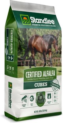 Show full view: Standlee Premium Western Forage Certified Alfalfa Hay Cubes Horse Feed, 40-lb bag slide 2 of 7