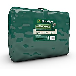 Standlee Premium Western Forage Organic Alfalfa Grab & Go Compressed Hay Bale Horse Feed, 50-lb bag