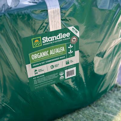 Show full view: Standlee Premium Western Forage Organic Alfalfa Grab & Go Compressed Hay Bale Horse Feed, 50-lb bag slide 5 of 10