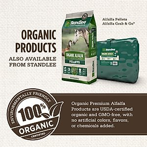 Standlee Premium Western Forage Organic Alfalfa Hay Pellets Horse & Goat Feed, 40-lb bag