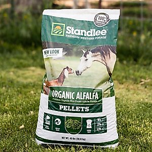 Standlee Premium Western Forage Organic Alfalfa Hay Pellets Horse & Goat Feed, 40-lb bag