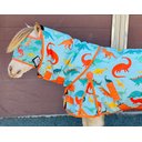Star Point Horsemanship Blue Dinosaur 600 D Hooded No Fill Horse Sheet, Blue Dinosaur, 78 to 80-in