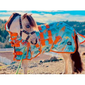 Star Point Horsemanship Hooded Printed Mesh UV Horse Fly Sheet, Dinosaur, 76 to 78-in