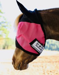 Star Point Horsemanship Mini-Pony Ear Cover Fly Mask, Raspberry, Medium/Mini