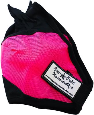 Show full view: Star Point Horsemanship Mini-Pony Ear Cover Fly Mask, Raspberry, Medium/Mini slide 2 of 3