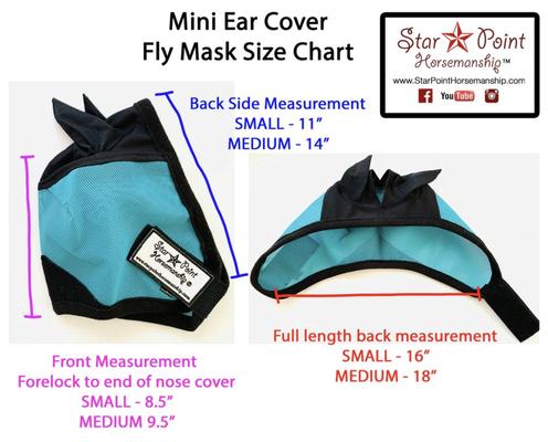 Show full view: Star Point Horsemanship Mini-Pony Ear Cover Fly Mask, Teal, Medium/Mini slide 4 of 5