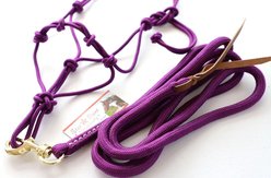 Star Point Horsemanship Mini-Pony-Livestock 4 Knot Rope Halter & 8-ft Lead Set, Purple, Small