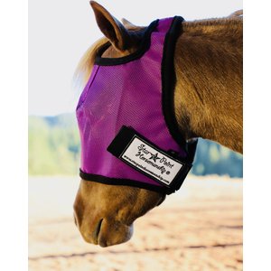 Star Point Horsemanship Mini-Pony No Ear Fly Mask, Purple, Medium/Mini