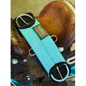 Star Point Horsemanship Miniature Horse Neoprene Cinch Girth, Teal Sparkle, 18-in