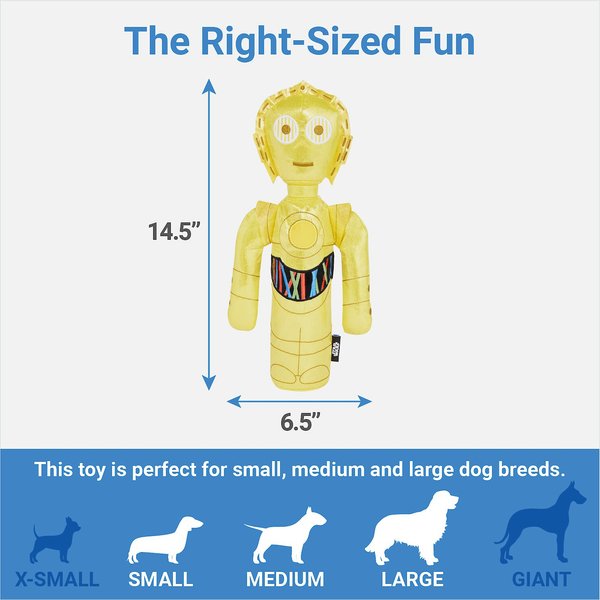 STAR WARS C-3PO Bottle Plush Squeaky Dog Toy