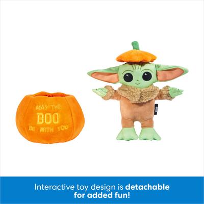 Show full view: STAR WARS Halloween THE MANDALORIAN GROGU in a Pumpkin 2-in-1 Plush Squeaky Dog Toy, Medium/Large slide 3 of 7