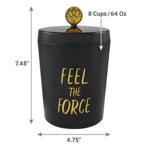 STAR WARS Melamine Dog & Cat Treat Jar, Black, 8 cup