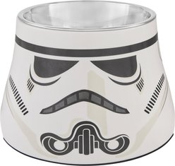 STAR WARS STORMTROOPER Slanted Melamine Elevated Stainless Steel Dog & Cat Bowl, Small: 1.5 cup