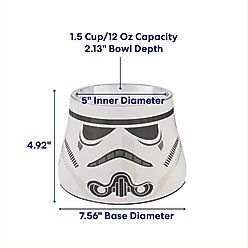 STAR WARS STORMTROOPER Slanted Melamine Elevated Stainless Steel Dog & Cat Bowl, Small: 1.5 cup slide 2 of 6