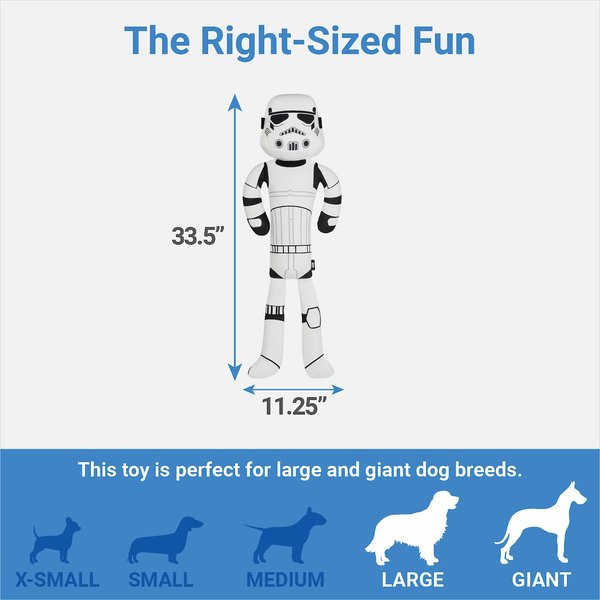 STAR WARS STORMTROOPER Wagazoo Plush Squeaky Dog Toy, Extra Long
