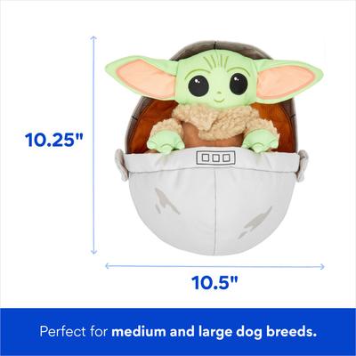 Show full view: STAR WARS THE MANDALORIAN GROGU Ballistic Nylon Plush Squeaky Dog Toy slide 2 of 5