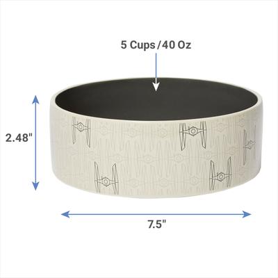 Show full view: STAR WARS Tie Fighter No-Skid Ceramic Dog & Cat Bowl, Medium: 5 cup slide 2 of 7