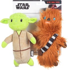 Fetch For Pets STAR WARS Yoda & Chewbacca Bobo Squeaky Plush Dog Toys, 9-in, 2 count