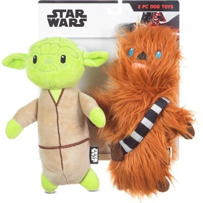 Fetch For Pets Fetch For Pets STAR WARS Yoda & Chewbacca Bobo Squeaky Plush Dog Toys, 9-in, 2 count