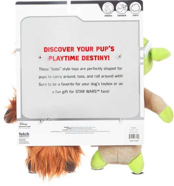 Fetch For Pets STAR WARS Yoda & Chewbacca Bobo Squeaky Plush Dog Toys, 9-in, 2 count