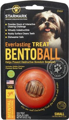Show full view: Starmark Everlasting Bento Ball with Dental Treat Tough Dog Chew Toy, Small slide 7 of 11