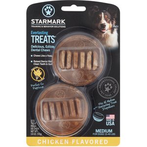 Starmark Everlasting Chicken Flavored Dental Dog Treats, Medium, 2 count