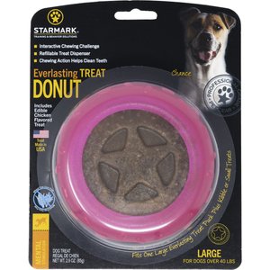 Starmark Everlasting Donut Tough Treat Dispenser Dog Toy, Large