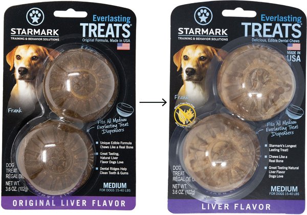 Starmark Everlasting Liver Flavored Dental Dog Treats, Medium, 2 count