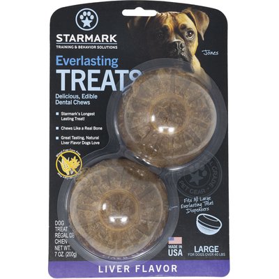 Starmark Starmark Everlasting Treats Liver Flavor Dog Dental Chews, Large, 2-pk