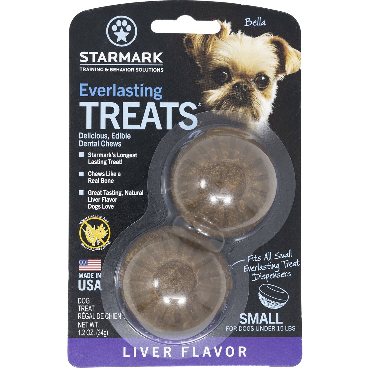 Starmark Everlasting Treats Liver Flavor Dog Dental Chews, Small, 2-pk