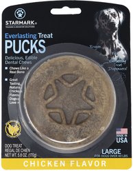 Starmark Everlasting Puck Large Chicken Flavor Adult Dental Dog Chews, 5.8-oz bag