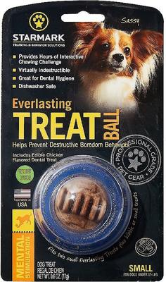 Show full view: Starmark Everlasting Treat Ball with Dental Treat Tough Dog Chew Toy, Small slide 4 of 10