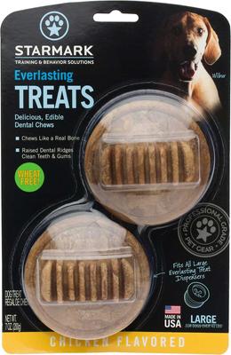 Show full view: Starmark Everlasting Treat Bento Ball Tough Dog Chew Toy, Large + Starmark Everlasting Chicken Flavored Large Dental Dog Treats, 2 count slide 6 of 8