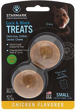 Starmark Lock & Block Chicken Dog Treats, Small