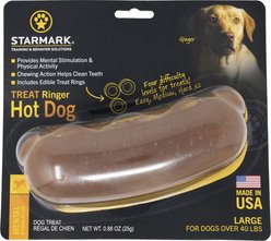 Starmark Ringer Hot Dog Tough Treat Dispenser Dog Toy, Large