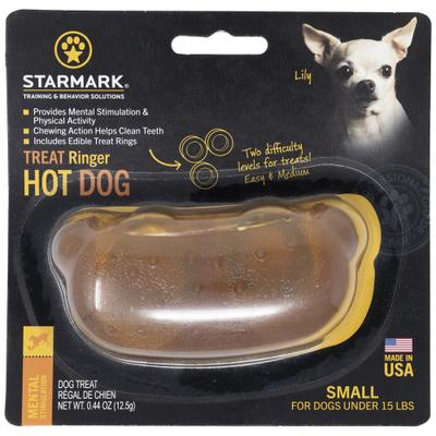 Show full view: Starmark Ringer Hot Dog Tough Treat Dispenser Dog Toy, Small slide 1 of 4