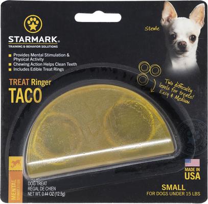 STARMARK Ringer Taco Tough Treat Dispenser Dog Toy, Small